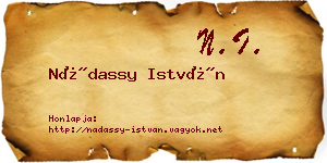 Nádassy István névjegykártya